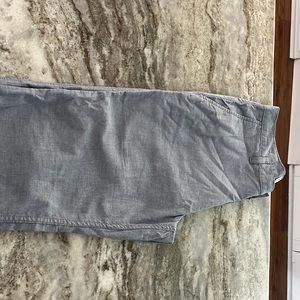 Dockers. manatee grey (has a blue tint to it) never worn out.